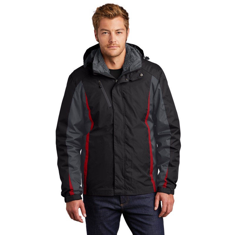 Port Authority J321 Black/ Magnet/ Signal Red