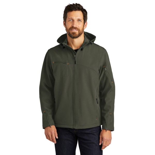 J706 Port Authority Mineral Green/ Soft Orange
