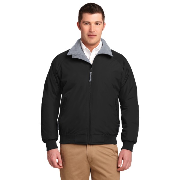 J754 Port Authority True Black/ Grey Heather