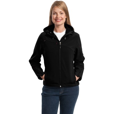 Port Authority L706 Women's Textured Hooded Soft Shell Jacket