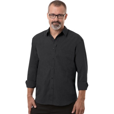 Blue Generation BG8216 Men's L/S Untucked Fit Crossweave