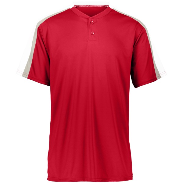 1558 Augusta Sportswear RED/WHITE/SILVER GREY