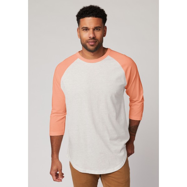 MC1190 Cotton Heritage Oatmeal Heather/Coral