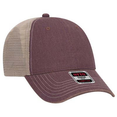 OTTO 121-1297 6 Panel Low Profile Mesh Back Trucker Dad Hat