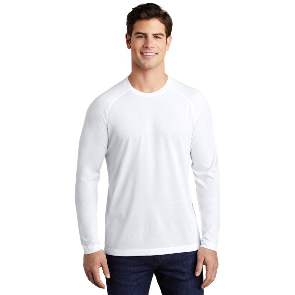 ST400LS Sport-Tek White Triad Solid