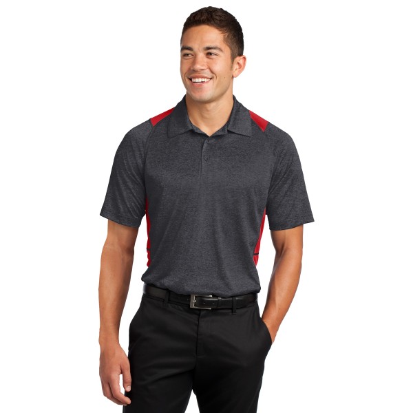 ST665 Sport-Tek Graphite Heather/ True Red
