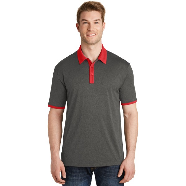 ST667 Sport-Tek Graphite Heather/ True Red