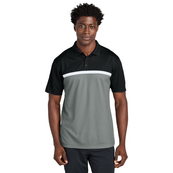 ST741 Sport-Tek Black/ Grey Concrete Heather/ White
