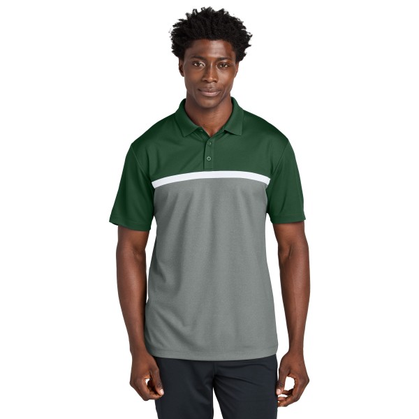 ST741 Sport-Tek Forest Green/ Grey Concrete Heather/ White