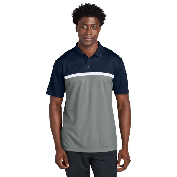 ST741 Sport-Tek True Navy/ Grey Concrete Heather/ White