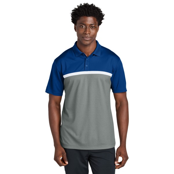 ST741 Sport-Tek True Royal/ Grey Concrete Heather/ White