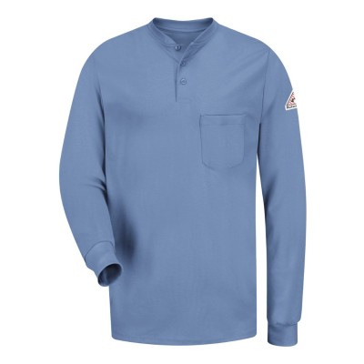 Bulwark SEL2 Men's Long Sleeve Tagless Henley Shirt