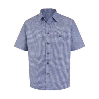 Red Kap SP84T Men's Tall Mini-Plaid Uniform Short Sleeve Shirt