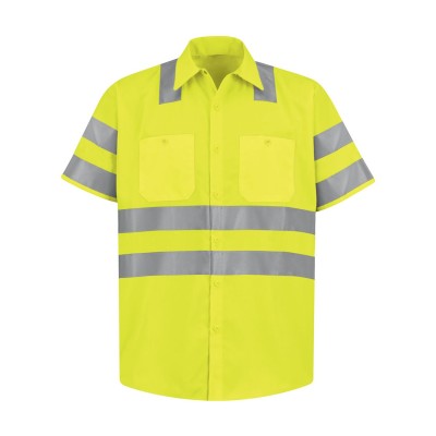 Red Kap SS24HV Men's High Visibility Safety Short Sleeve Work Shirt