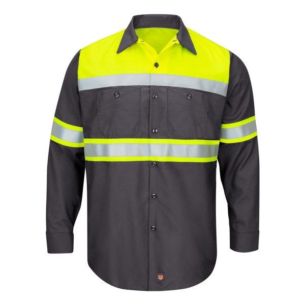 SY70 Red Kap Fluorescent Yellow/ Charcoal