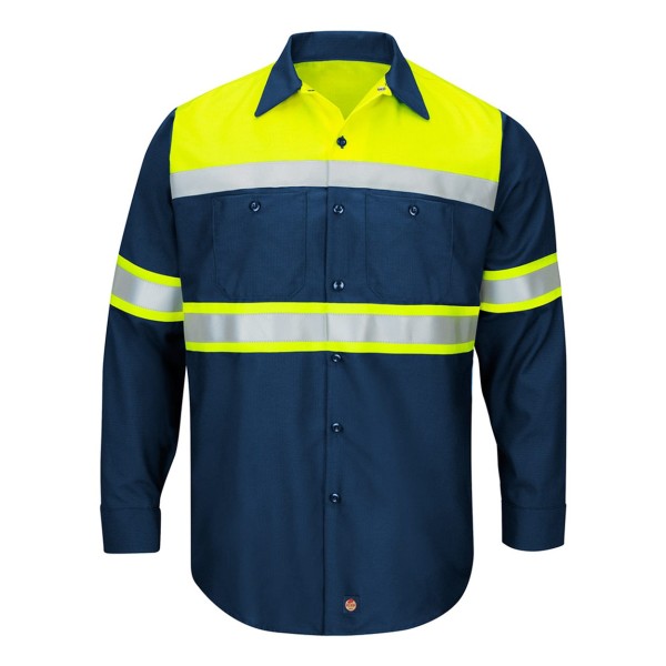 SY70 Red Kap Fluorescent Yellow/ Navy