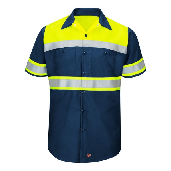 SY80 Red Kap Fluorescent Yellow/ Navy