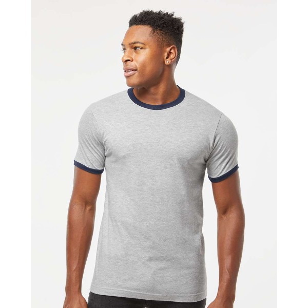 246 Tultex Heather Grey/ Navy