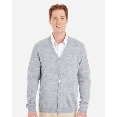 Harriton M425 Men's Pilbloc V-Neck Button Cardigan Sweater