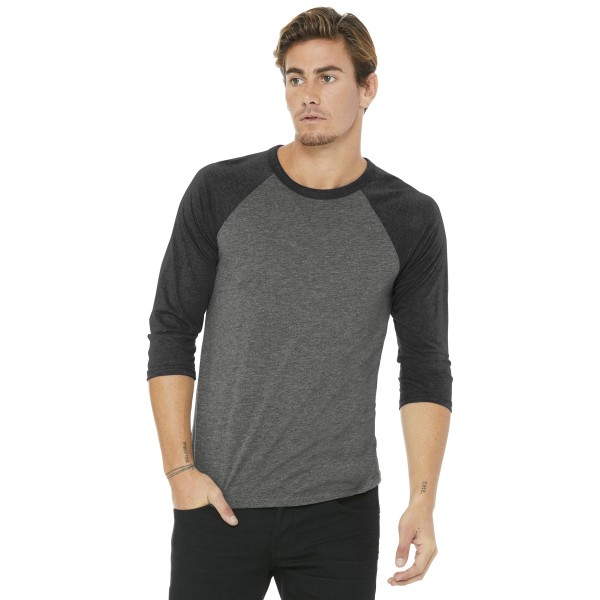 BC3200 Bella + Canvas Grey/ Charcoal-Black Triblend