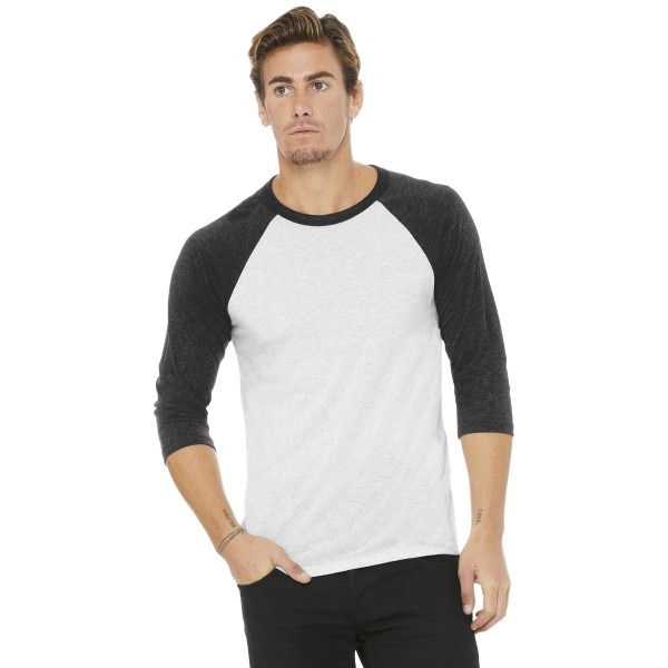 BC3200 Bella + Canvas White Fleck/ Charcoal-Black Triblend