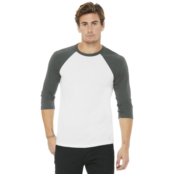 BC3200 Bella + Canvas White/ Deep Heather